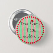 Lieber Weihnachtsmann, ich kann Weihnachts-Button Button (Vorne & Hinten)