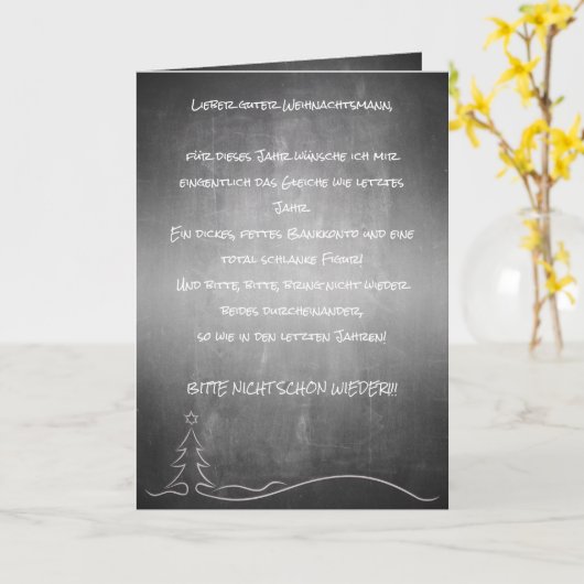 Lieber Weihnachtsmann Karte (Gelbe Blume)