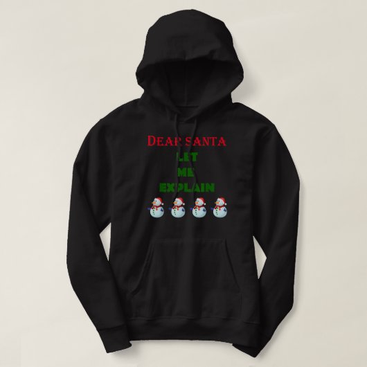 Lieber Weihnachtsmann, Lass mir Funny Snowman Weih Hoodie (Design vorne)