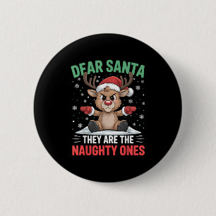 Lieber Weihnachtsmann Lustige Ungezogene Rentier W Button
