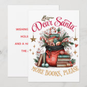 Lieber Weihnachtsmann, mehr Bücher bitte Feiertagskarte (Vorne/Hinten)