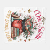 Lieber Weihnachtsmann, mehr Bücher bitte  Fleecedecke (Vorderseite (Horizontal))