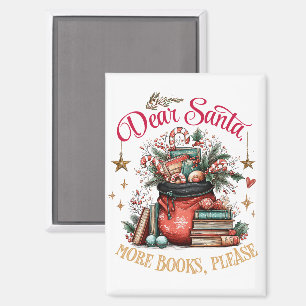 Lieber Weihnachtsmann, Mehr Bücher Bitte  Magnet