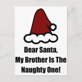Lieber Weihnachtsmann, mein Bruder ist der schmutz Feiertagspostkarte