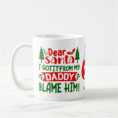 Lieber Weihnachtsmann, mein Papa Weihnachtsangebot Kaffeetasse (Links)