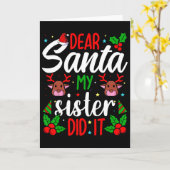 Lieber Weihnachtsmann Meine Schwester Hat Es Getan Karte (Gelbe Blume)