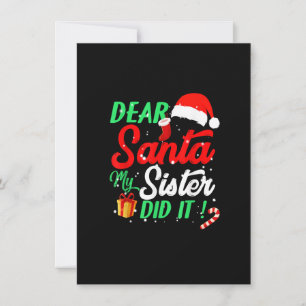 Lieber Weihnachtsmann, meine Schwester hat es lust Einladung