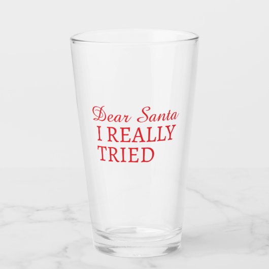 Lieber Weihnachtsmann Personalisierter Text Weihna Glas (Vorderseite)