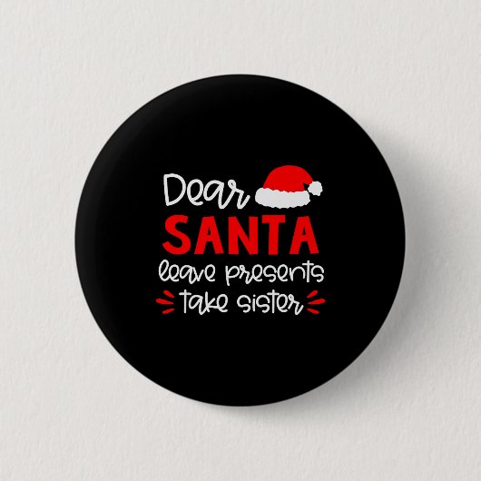 Lieber Weihnachtsmann-Shirt-Geschwister passende F Button (Vorderseite)