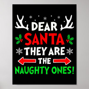 Lieber Weihnachtsmann Sie die Unartigen Weihnachte Poster