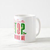Lieber Weihnachtsmann soll mich beurteilen Kaffeetasse (VorderseiteRechts)