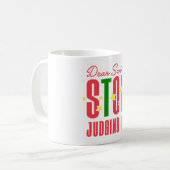 Lieber Weihnachtsmann soll mich beurteilen Kaffeetasse (Vorderseite Links)