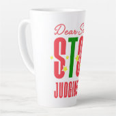 Lieber Weihnachtsmann soll mich beurteilen Milchtasse (Linke Ecke)