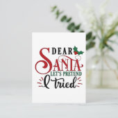 Lieber Weihnachtsmann, tu so, als hätte ich es ver Einladungspostkarte (Stehend Vorderseite)