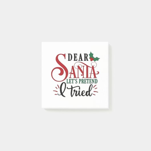 Lieber Weihnachtsmann, tu so, als hätte ich es ver Post-it Klebezettel (Vorderseite)
