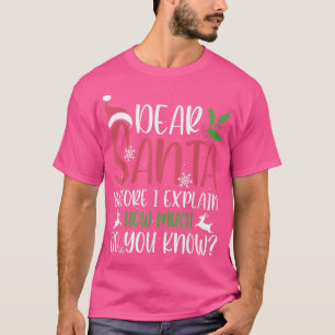 Lieber Weihnachtsmann vor dem Ich glänzen Weihnach T-Shirt