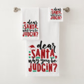 Lieber Weihnachtsmann, warum du urteilst | Spaß We Badhandtuch Set (Insitu)