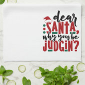 Lieber Weihnachtsmann, warum du urteilst | Spaß We Geschirrtuch (Gefaltet)