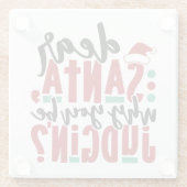 Lieber Weihnachtsmann, warum du urteilst | Spaß We Glasuntersetzer (Rückseite)