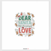 Lieber Weihnachtsmann Was bedeutet Love Ugly Desig Aufkleber (Blatt)