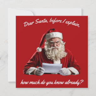Lieber Weihnachtsmann... Weihnachtsmann, Weihnacht Feiertagskarte