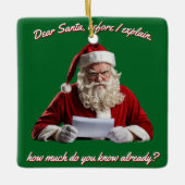Lieber Weihnachtsmann... Weihnachtsmann, Weihnacht Keramikornament (Vorderseite)