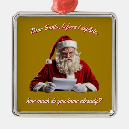 Lieber Weihnachtsmann... Weihnachtsmann, Weihnacht Ornament Aus Metall (Vorne)