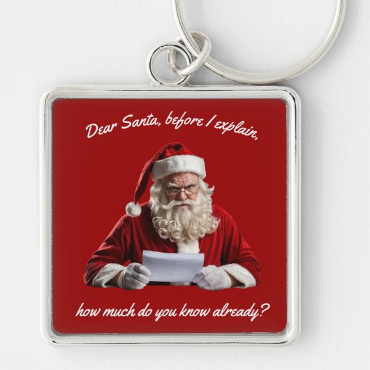 Lieber Weihnachtsmann... Weihnachtsmann, Weihnacht Schlüsselanhänger (Vorne)
