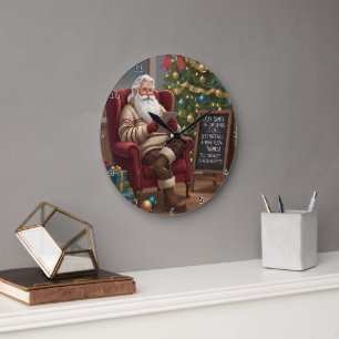 Lieber Weihnachtsmann Weniger Meetings Große Wanduhr