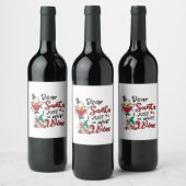 Lieber Weihnachtsmann Will nur Wein Weinetikett (Flaschen)