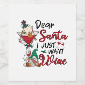Lieber Weihnachtsmann Will nur Wein Weinetikett (Einzelnes Label)