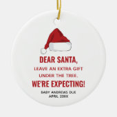 Lieber Weihnachtsmann, wir erwarten Personalisiert Keramik Ornament (Vorne)