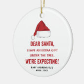 Lieber Weihnachtsmann, wir erwarten Personalisiert Keramik Ornament (Links)