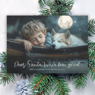 Lieber Weihnachtsmann Wir Waren Artig Familienfoto Feiertagskarte