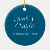 Lieber Weihnachtsmann Wir waren ein gutes Foto für Keramik Ornament (Hinten)