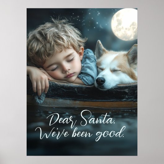 Lieber Weihnachtsmann Wir waren ein gutes Foto mit Poster (Vorne)