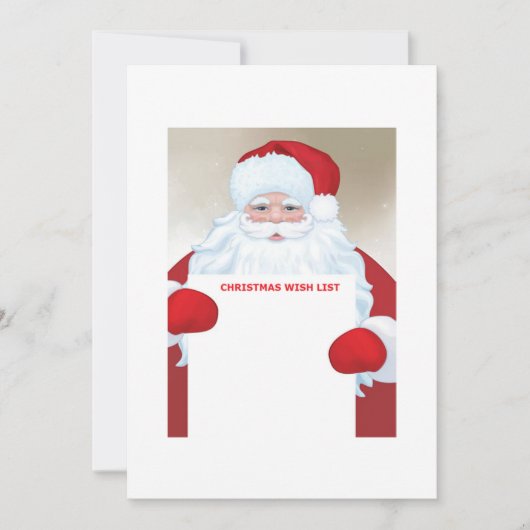 "Lieber Weihnachtsmann, Wunschliste für Kinder" Einladung (Vorderseite)