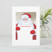 "Lieber Weihnachtsmann, Wunschliste für Kinder" Einladung (Stehend Vorderseite)