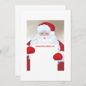 "Lieber Weihnachtsmann, Wunschliste für Kinder" Einladung (Vorne/Hinten)