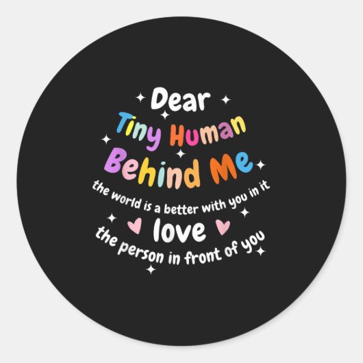 Lieber winzig Mensch hinter mir, lustige Lehrer El Runder Aufkleber (Vorderseite)