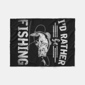 Lieber Würde Ich Fischen Lustiges Fischer Geschenk Fleecedecke (Vorderseite (Horizontal))