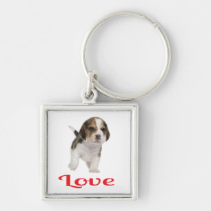 Liebes-Beagle-Welpen-Hund individuell gestaltetes Schlüsselanhänger