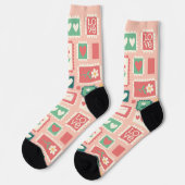 Liebes-Briefmarken-Muster Crew Socken (Linkes Detail)