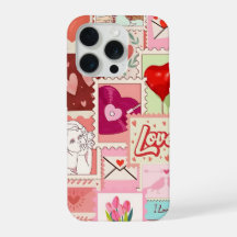 Liebes-Collage-Handyhülle | Romantische rosa Ästhe