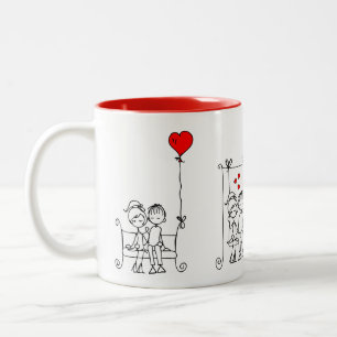 Liebes-Doodle 1 von 3 Tasse
