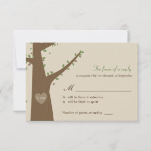Liebes-Eulen-Hochzeits-RSVP / Antwortkarte RSVP Karte