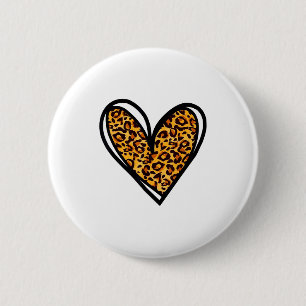 Liebes Gepard Leopard Druck Herz Valentinstag Gi Button