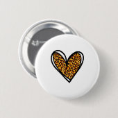 Liebes Gepard Leopard Druck Herz Valentinstag Gi Button (Vorne & Hinten)