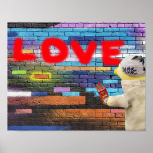 Liebes-Graffiti-Wandkunst. Poster