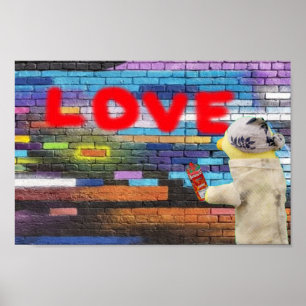Liebes-Graffiti-Wandkunst. Poster